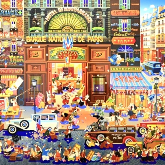 ヒロ・ヤマガタの絵画作品　タイトルは、泥棒伝説
